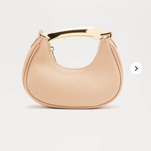 Mini tan handbag with gold handle NWOT